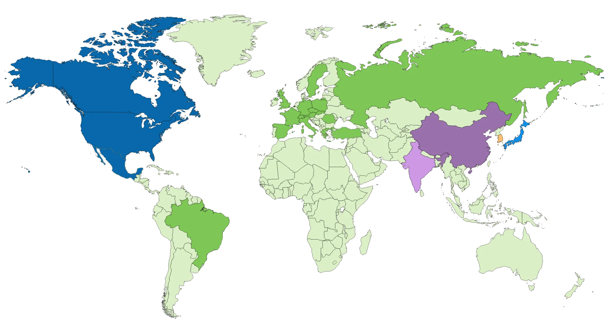 Welt Karte mit ATD Vertriebspartnern